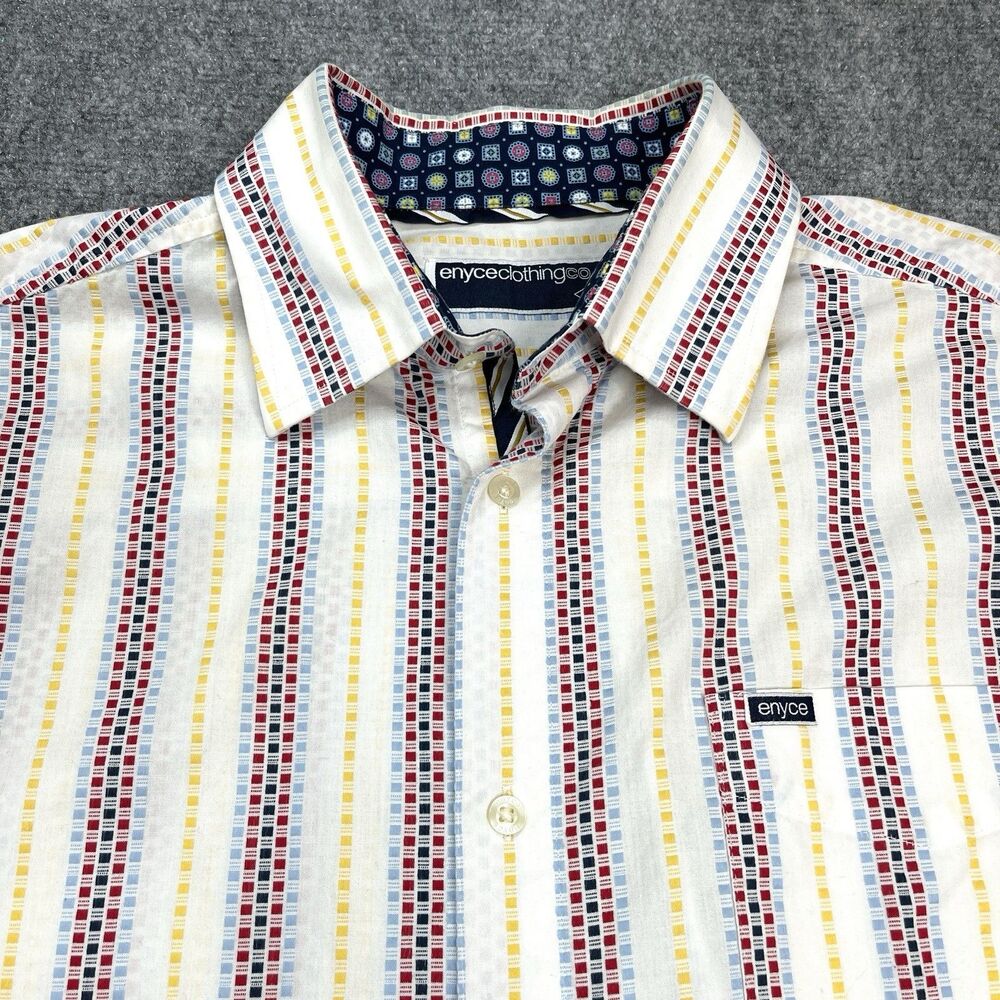 Enyce Clothing Co Shirt Mens XXL Multi Stripe Long Sleeve Button Front Cotton - Picture 2 of 11